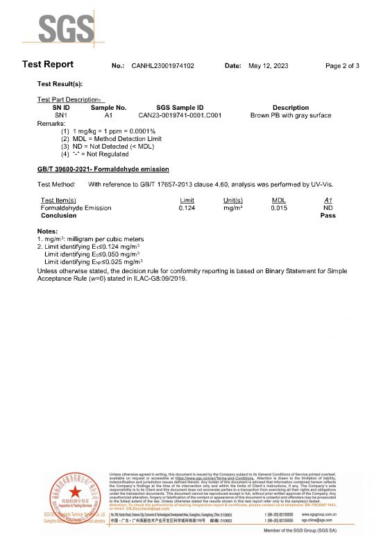 2023SGS韓瑞家居檢測報(bào)告英文版